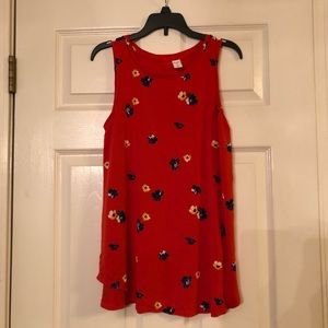 Old Navy red floral tank top
